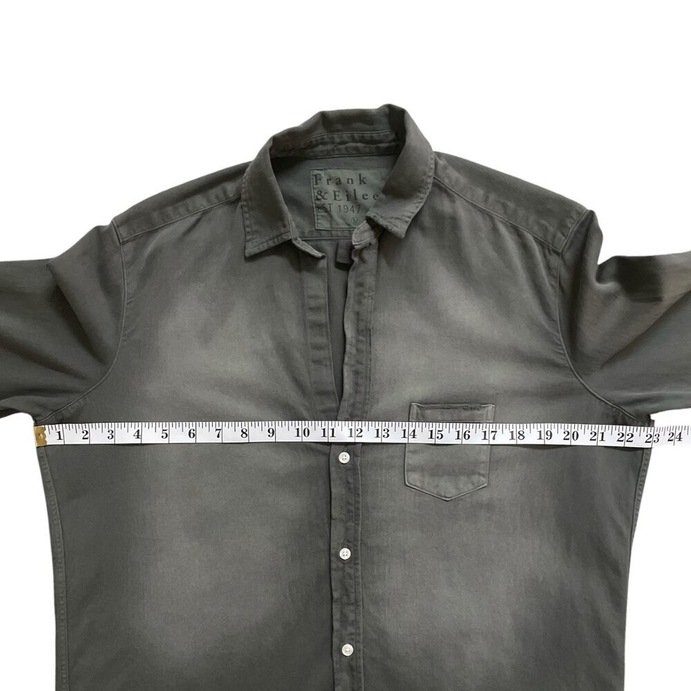 Frank & Eileen “Eileen” Famous Denim Shirt Distressed Button Up Gray Med - Picture 10 of 10